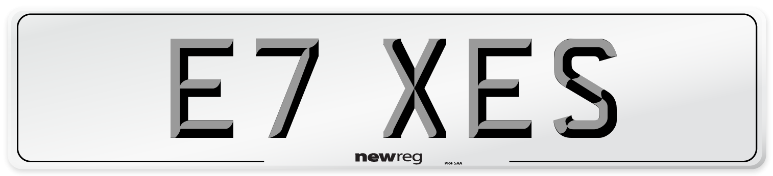 E7 XES Number Plate from New Reg